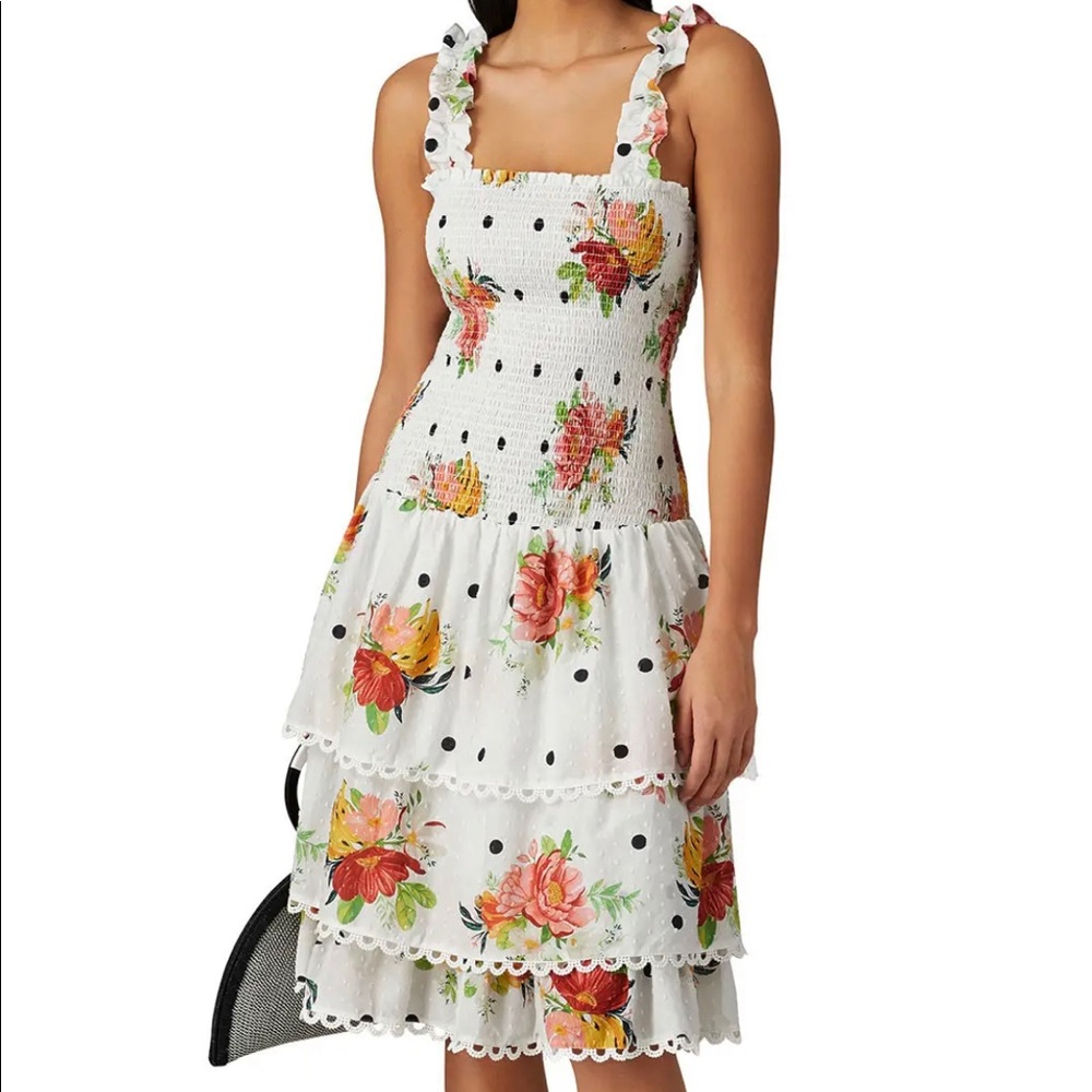 FARM RIO White Nanaju Midi Dress
